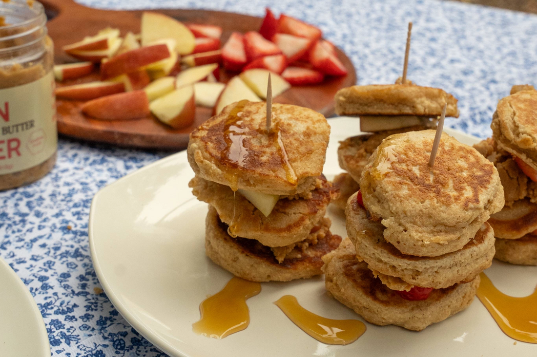 Heavenly Honeycomb PB Pancake Skewers